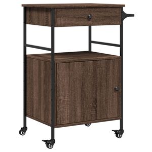 vidaXL Carrito de cocina madera ingenier&iacute;a marr&oacute;n roble 56x43x89,5 cm