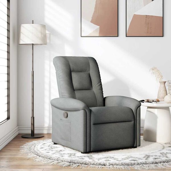 vidaXL Sill&oacute;n reclinable de tela gris oscuro