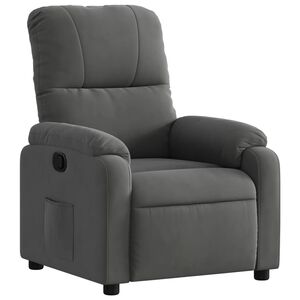 vidaXL Sill&oacute;n reclinable tela de microfibra gris oscuro