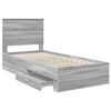 vidaXL Estructura de cama Gris Sonoma 90 x 190 cm Madera de ingenier&iacute;a