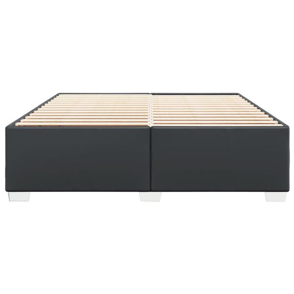 vidaXL Estructura de cama sin colch&oacute;n cuero sint&eacute;tico negro 180x200 cm