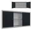 vidaXL Armario de herramientas de pared industrial metal gris y negro