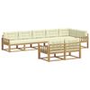 vidaXL Conjunto de sof&aacute;s de exterior 6 uds. Blanco y Crema Poli&eacute;ster