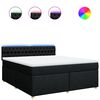 vidaXL Cama box spring con colch&oacute;n tela negro 180x200 cm