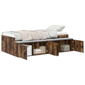 vidaXL Estructura de cama con caj&oacute;n Roble ahumado 90 x 200 cm
