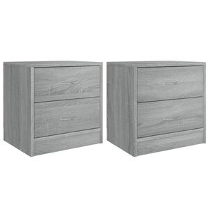 vidaXL Mesitas de noche 2 uds madera ingenier&iacute;a gris Sonoma 40x30x40cm