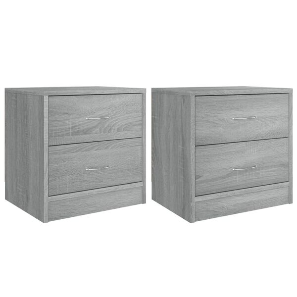 vidaXL Mesitas de noche 2 uds madera ingenier&iacute;a gris Sonoma 40x30x40cm