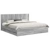 vidaXL Estructura de cama con almacenamiento y cabecero Sonoma gris
