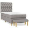 vidaXL Cama box spring con colch&oacute;n tela gris claro 80x200 cm