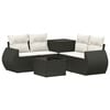 vidaXL Juego de Sof&aacute; 6 uds. Negro y Blanco Crema