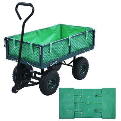 vidaXL Revestimiento para carrito de jardín tela verde