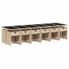 vidaXL Set comedor de jard&iacute;n con cojines 13 pzas rat&aacute;n sint&eacute;tico beige