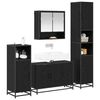 vidaXL Juego de muebles de ba&ntilde;o 4 pcs Roble Negro Madera de ingenier&iacute;a