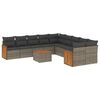 vidaXL Set de sof&aacute;s de jard&iacute;n 11 pzas y cojines rat&aacute;n sint&eacute;tico gris
