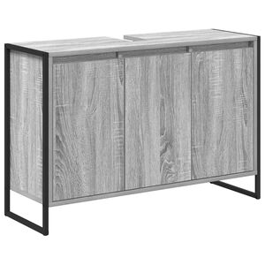 vidaXL Gabinete de Ba&ntilde;o con almacenamiento Gris Sonoma 90 x 30 x 60 cm