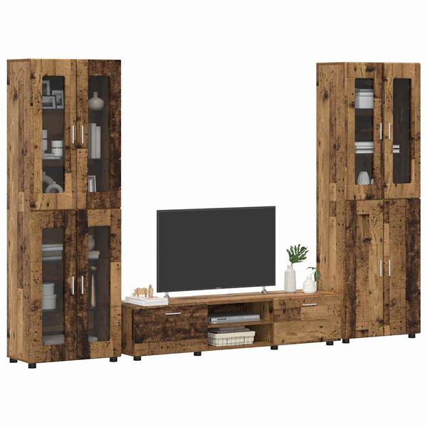 vidaXL Conjunto de mueble de TV Madera vieja Madera de ingenier&iacute;a