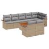 vidaXL Conjunto de sof&aacute;s de jard&iacute;n 9 pcs Beige rat&aacute;n sint&eacute;tico