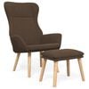 vidaXL Sill&oacute;n de relax con taburete tela marr&oacute;n