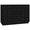 vidaXL Aparador de madera maciza de pino negro 111x34x75 cm