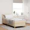 vidaXL Cama tipo Box Spring con colch&oacute;n Crema 80 x 200 cm tela