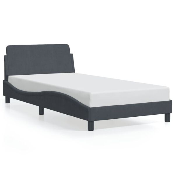 vidaXL Estructura de cama Dover terciopelo gris oscuro 100x203cm