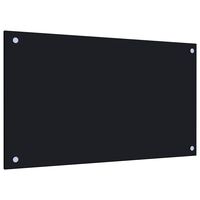 vidaXL Protección salpicaduras cocina vidrio templado negro 70x40 cm