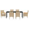 vidaXL Conjunto de Comedor de Jard&iacute;n 7 pcs Beige rat&aacute;n sint&eacute;tico