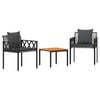 vidaXL Juego de muebles de exterior 3 uds. Gris y Gris Oscuro
