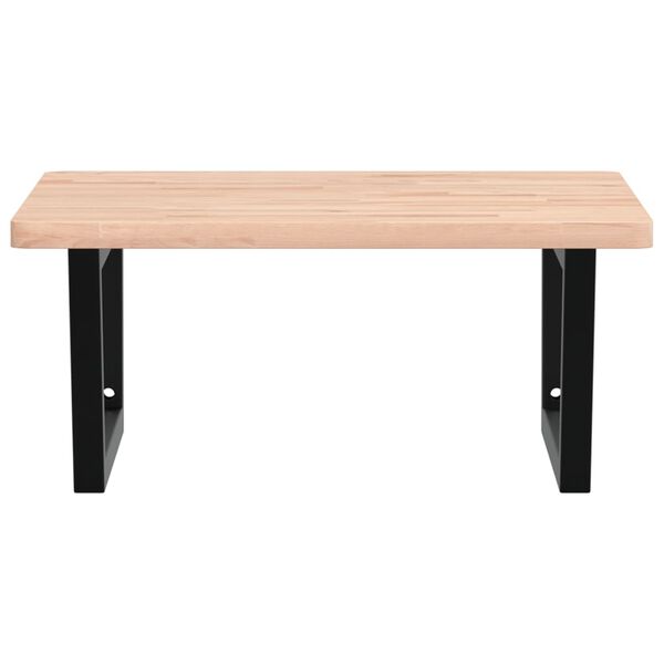 vidaXL Estante de lavabo de pared de acero y madera maciza de haya