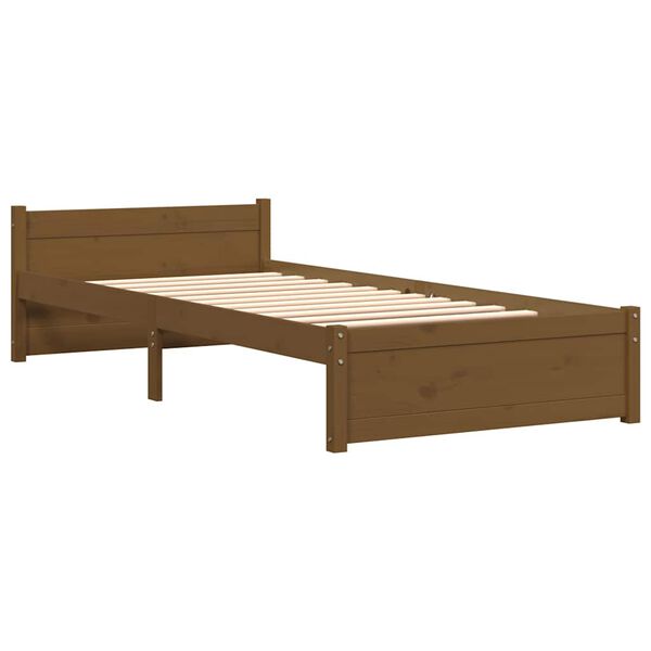 vidaXL Estructura cama sin colchón madera maciza marrón miel 75x190 cm