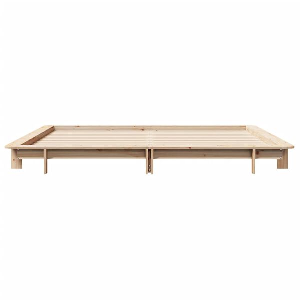 vidaXL Estructura de cama sin colch&oacute;n madera maciza de pino 200x200 cm