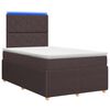 vidaXL Cama de muelles con LED y colch&oacute;n Marr&oacute;n Oscuro 120 x 190 cm