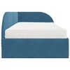 vidaXL Estructura de Cama Esquina con Colch&oacute;n 2 pcs Azul Terciopelo