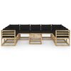 vidaXL Set de muebles de jard&iacute;n 10 pzas con cojines madera impregnada