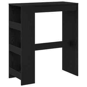 vidaXL Mesa de bar con estantes roble negro 90x40x103,5 cm