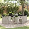 vidaXL Conjunto de Comedor de Jard&iacute;n 5 pcs Gris Claro rat&aacute;n sint&eacute;tico