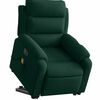 vidaXL Sillón masaje reclinable elevable terciopelo verde oscuro