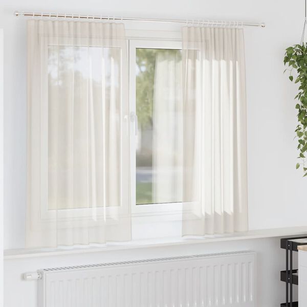 vidaXL Cortinas de gasa con bolsillos para varillas 2 uds. crema
