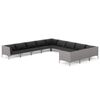 vidaXL Sof&aacute;s de jard&iacute;n 11 pzas y cojines rat&aacute;n sint&eacute;tico gris oscuro