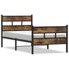 vidaXL Estructura de cama sin colchón metal roble ahumado 100x200 cm