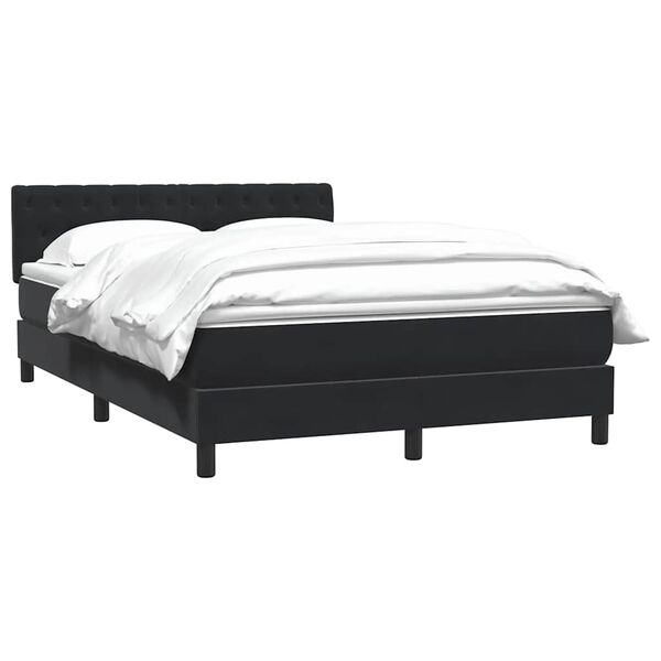 vidaXL Cama box spring con colch&oacute;n terciopelo negro 160x220 cm