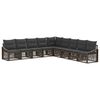 vidaXL Conjunto de sof&aacute;s de jard&iacute;n 9 uds. Gris rat&aacute;n sint&eacute;tico