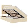vidaXL Cama con almacenamiento y colch&oacute;n Crema 120 x 200 cm tela