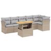 vidaXL Set sof&aacute;s de jard&iacute;n 7 piezas y cojines rat&aacute;n sint&eacute;tico beige
