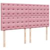vidaXL Cama box spring con colch&oacute;n terciopelo rosa 180x200 cm