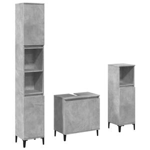 vidaXL Set muebles de ba&ntilde;o 2 piezas madera contrachapada gris hormig&oacute;n