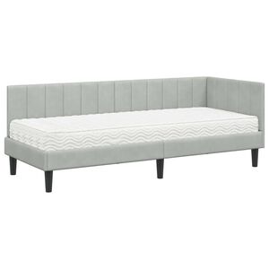 vidaXL Estructura de cama en esquina Gris claro 80 x 200 cm Terciopelo