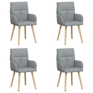 vidaXL Sillas de comedor 4 uds. Tela Gris Claro 60 x 56 x 93 cm