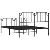 vidaXL Estructura cama sin colch&oacute;n con estribo metal negro 140x200 cm