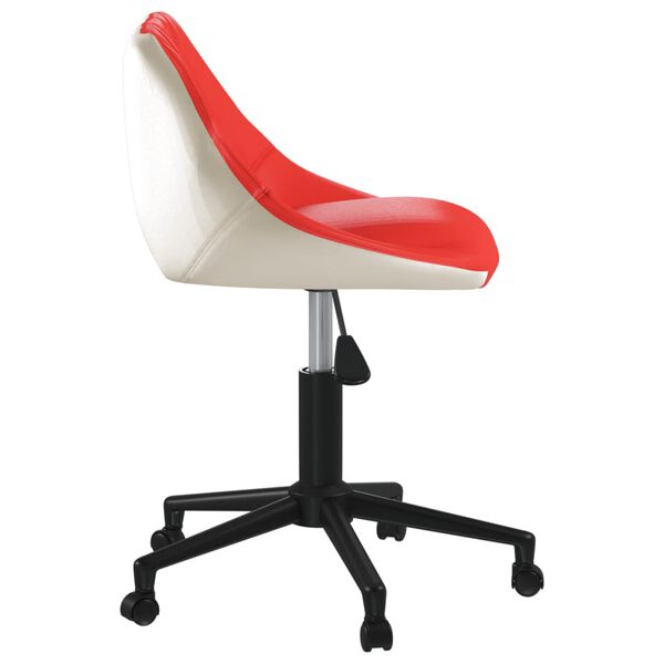 vidaXL Silla de oficina giratoria de cuero sint&eacute;tico rojo y blanco